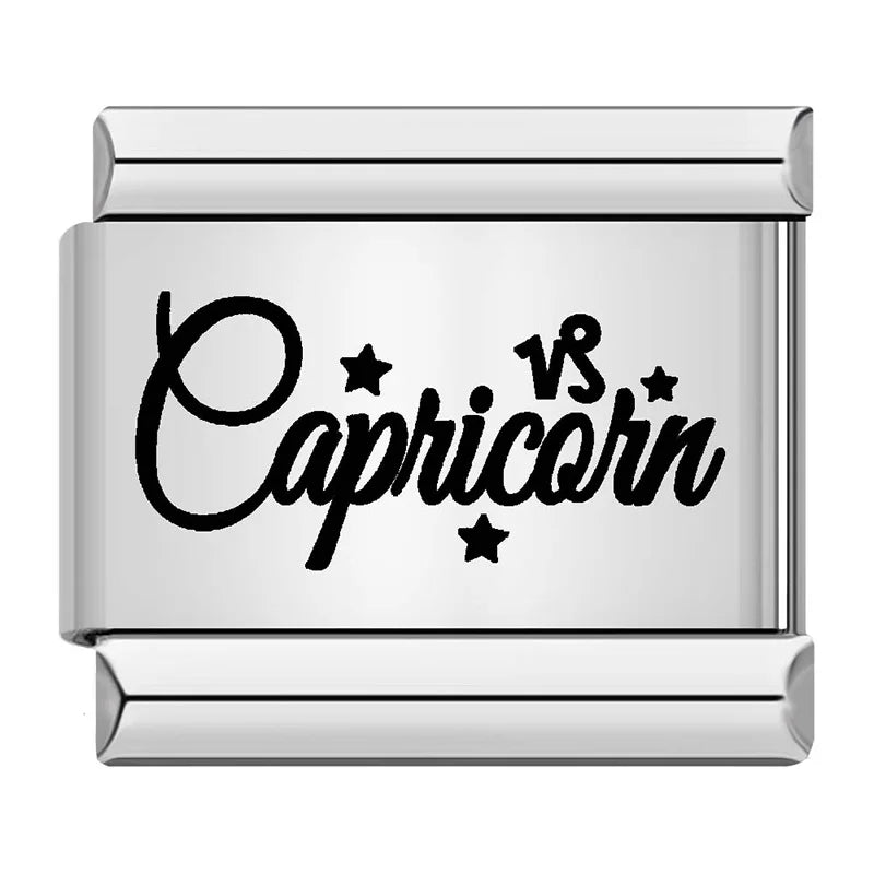 Stellar Script Zodiac Charms - Cacilia Sauer - Italian Charm Bracelet - custom jewelry - vintage jewelry - charms and pendants