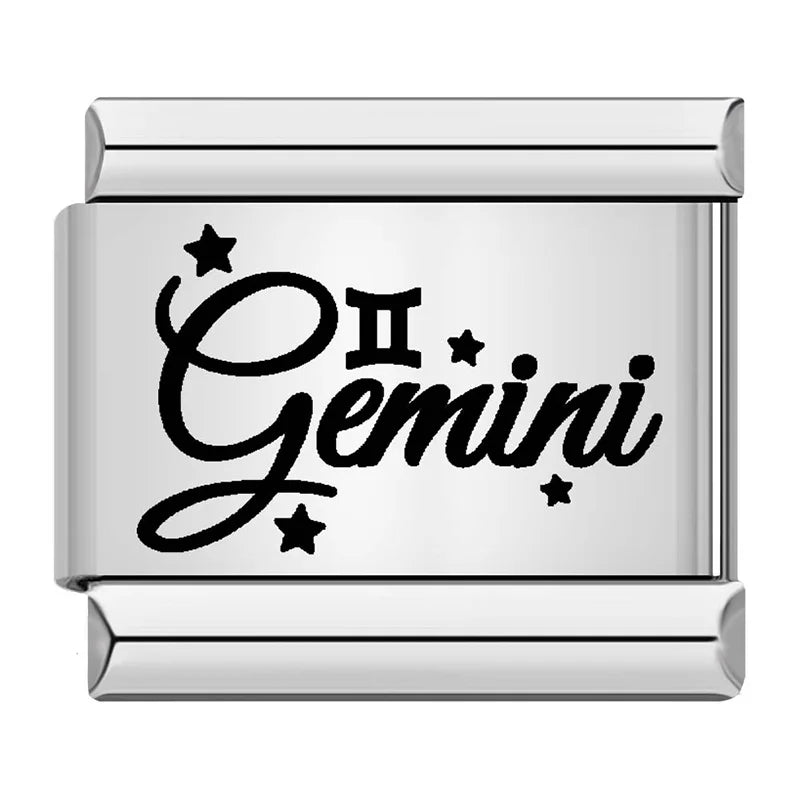 Stellar Script Zodiac Charms - Cacilia Sauer - Italian Charm Bracelet - custom jewelry - vintage jewelry - charms and pendants