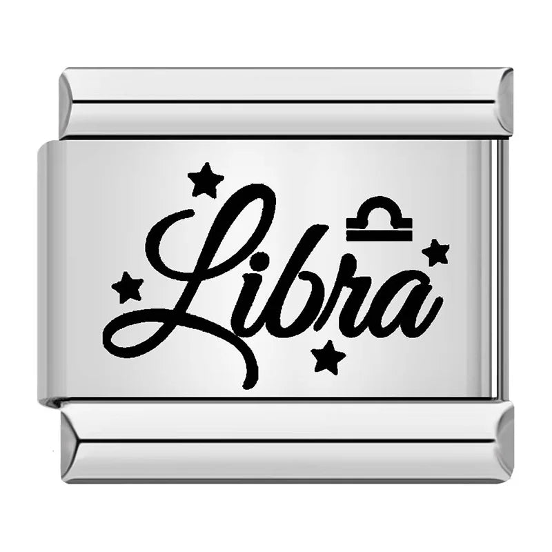 Stellar Script Zodiac Charms - Cacilia Sauer - Italian Charm Bracelet - custom jewelry - vintage jewelry - charms and pendants