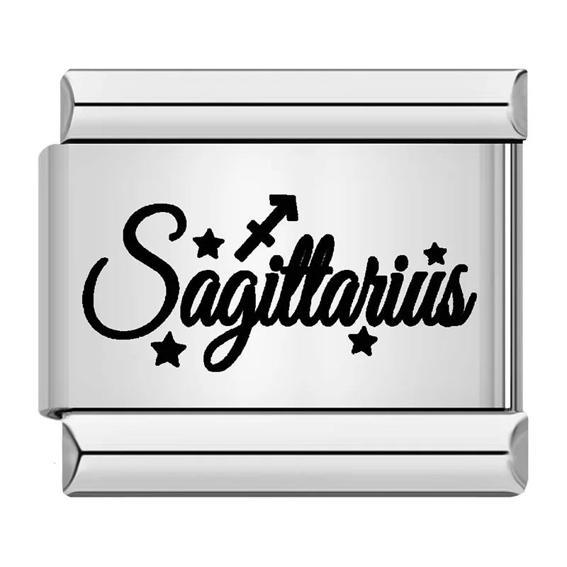 Stellar Script Zodiac Charms - Cacilia Sauer - Italian Charm Bracelet - custom jewelry - vintage jewelry - charms and pendants
