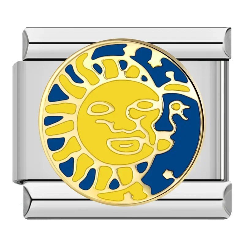 Sun Face - Cacilia Sauer - Italian Charm Bracelet - custom jewelry - vintage jewelry - charms and pendants