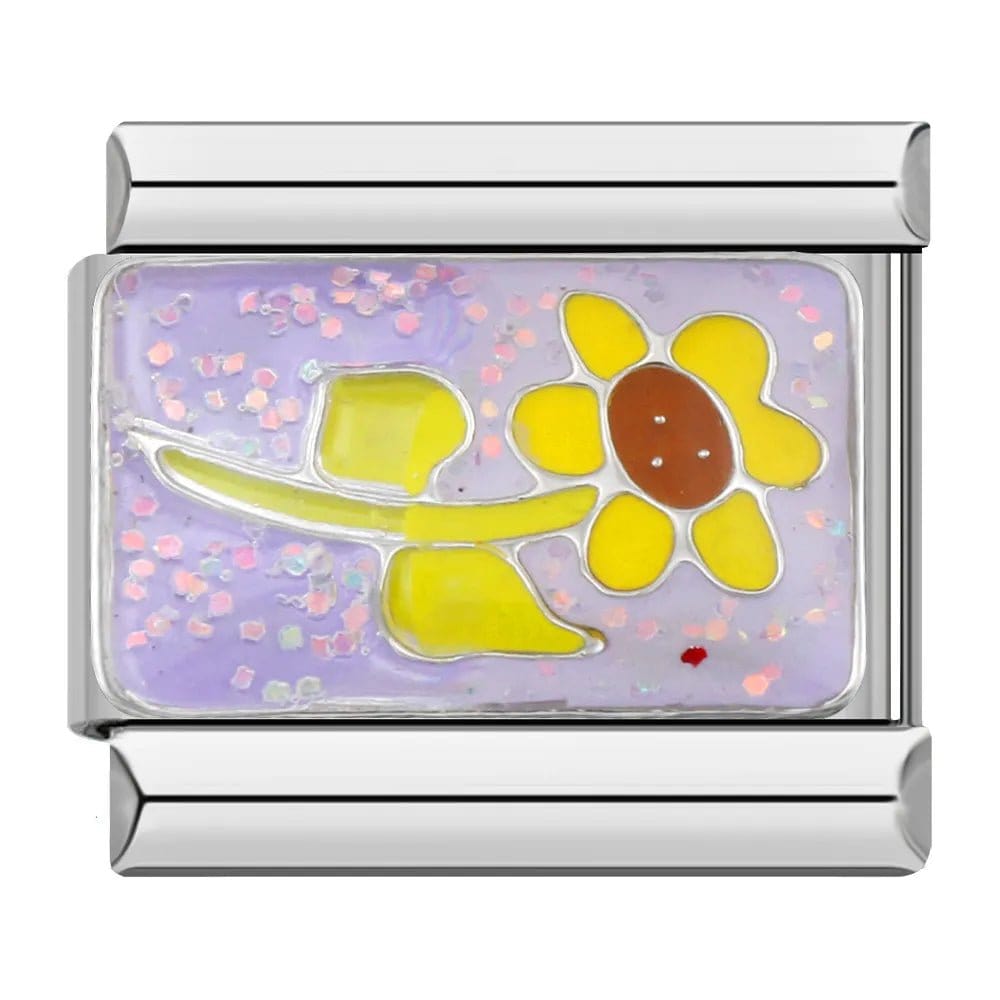 Sun Flower - Cacilia Sauer - Italian Charm Bracelet - custom jewelry - vintage jewelry - charms and pendants