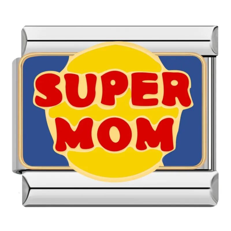 Super Mom - Cacilia Sauer - Italian Charm Bracelet - custom jewelry - vintage jewelry - charms and pendants