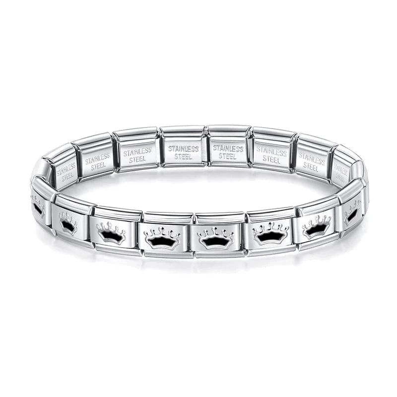 The Black Crown Bracelet - Cacilia Sauer - Italian Charm Bracelet - custom jewelry - vintage jewelry - charms and pendants