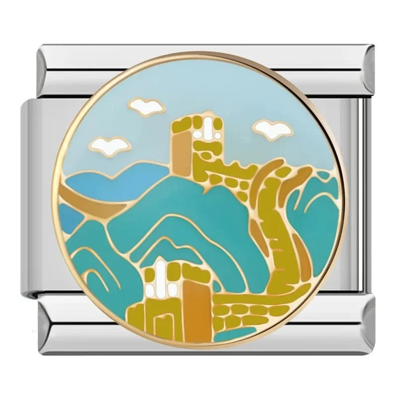 The Great Wall - Cacilia Sauer - Italian Charm Bracelet - custom jewelry - vintage jewelry - charms and pendants