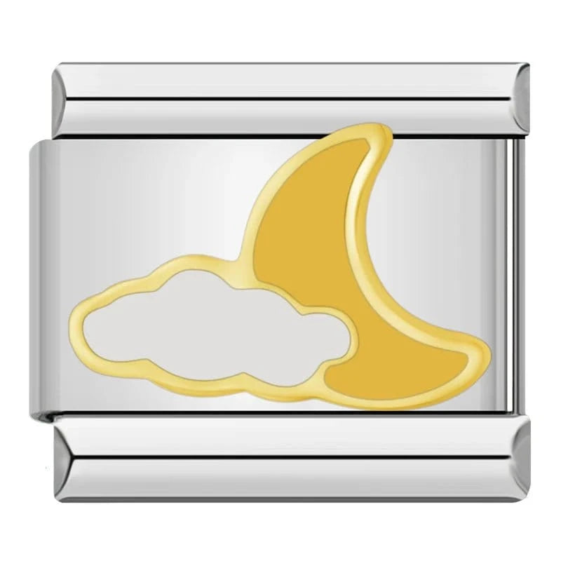 The Moon and Cloud - Cacilia Sauer - Italian Charm Bracelet - custom jewelry - vintage jewelry - charms and pendants