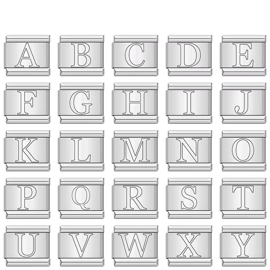 Timeless Alphabet Set - Cacilia Sauer - Italian Charm Bracelet - custom jewelry - vintage jewelry - charms and pendants