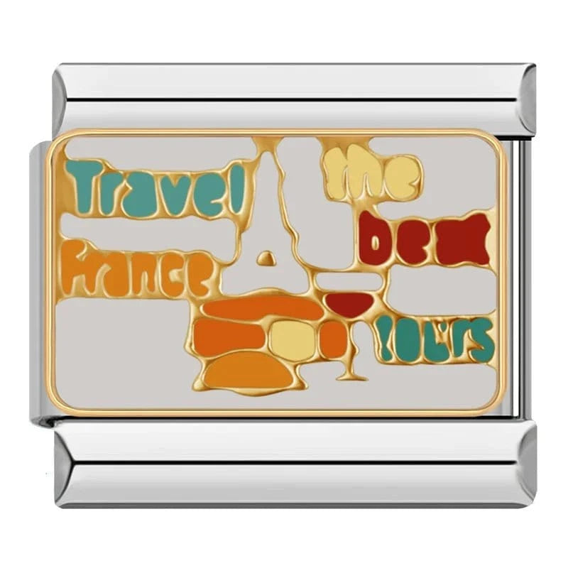 Travel to France - Cacilia Sauer - Italian Charm Bracelet - custom jewelry - vintage jewelry - charms and pendants