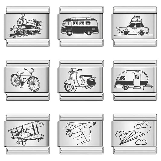 Vehicles & Transportation - Cacilia Sauer - Italian Charm Bracelet - custom jewelry - vintage jewelry - charms and pendants