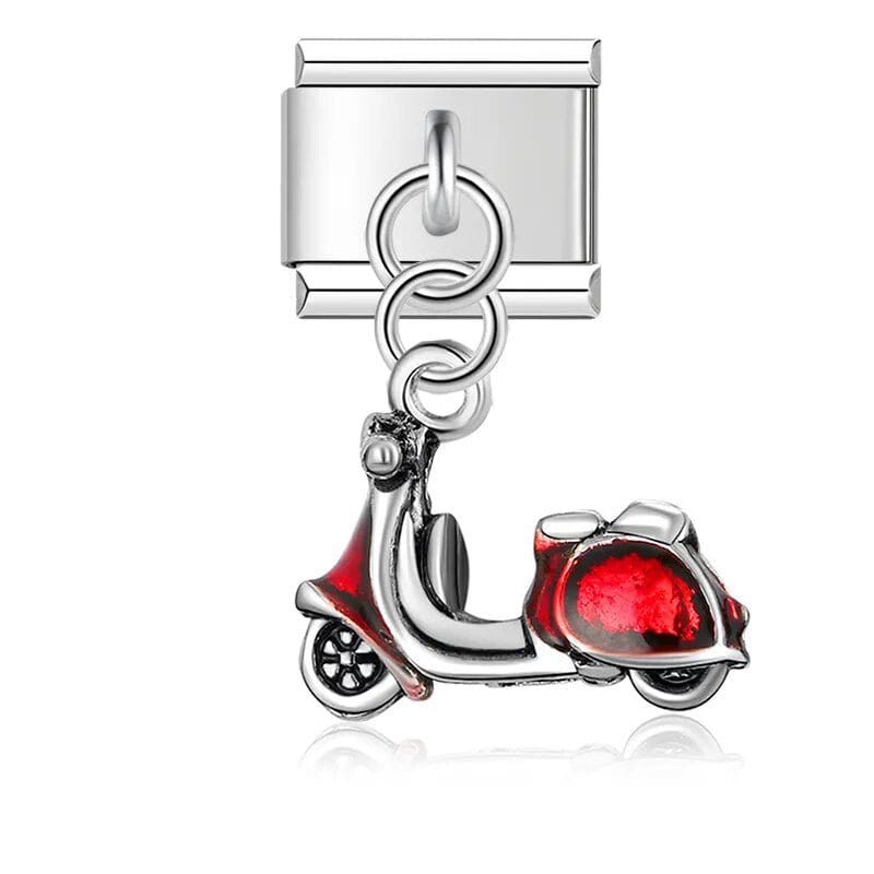 Vespa Italian charm link, 9mm stainless steel module