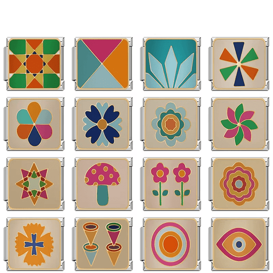 Vintage Floral Charms - Cacilia Sauer - Italian Charm Bracelet - custom jewelry - vintage jewelry - charms and pendants