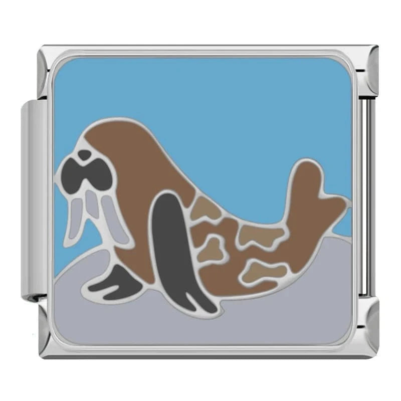 Walrus Italian charm link, 9mm stainless steel module