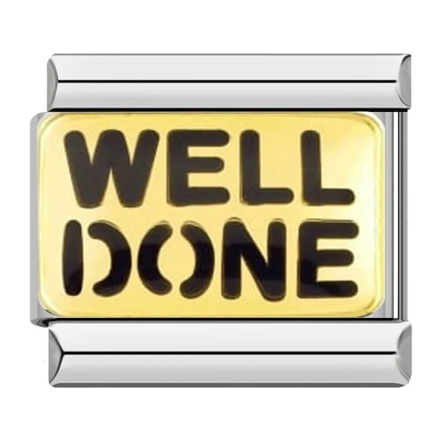 Well Done Italian charm link, 9mm stainless steel module