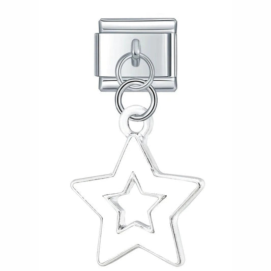 White star - Cacilia Sauer - Italian Charm Bracelet - custom jewelry - vintage jewelry - charms and pendants