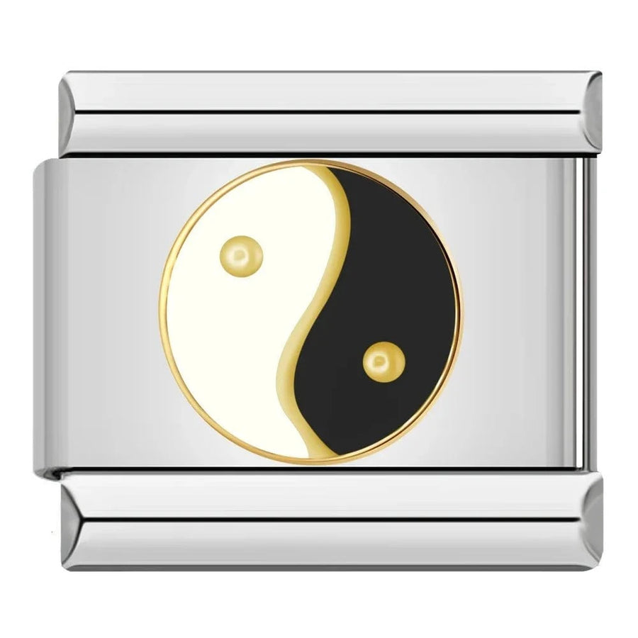 Yin Yang Italian charm link, 9mm stainless steel module