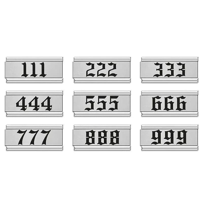 Angel Numbers Italian charm link, 9mm stainless steel module