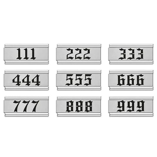 Angel Numbers Italian charm link, 9mm stainless steel module