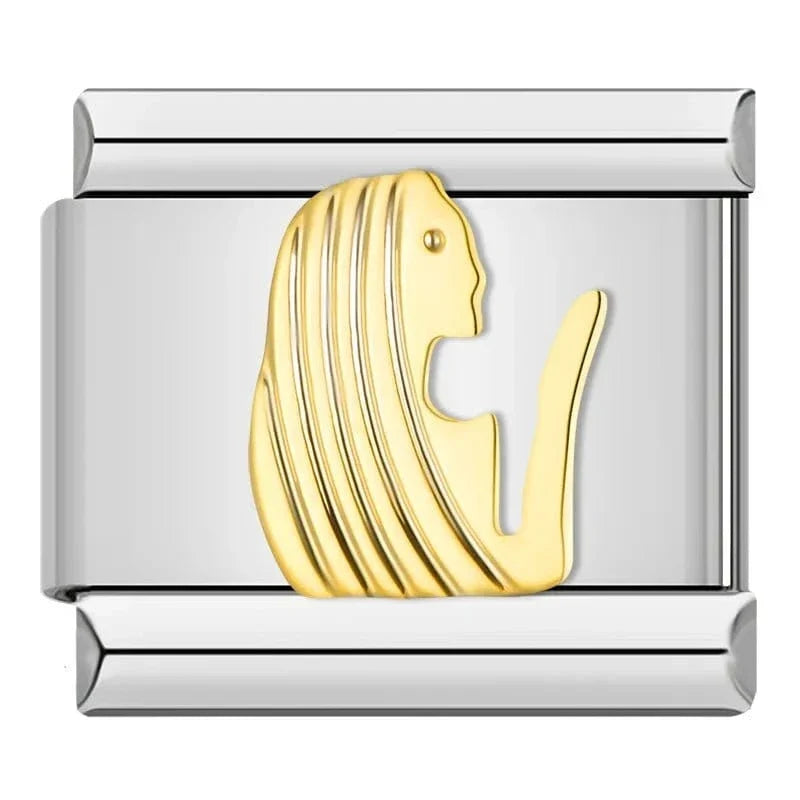 Virgo star-sign Italian charm link, 9mm polished stainless steel — Cacilia Sauer