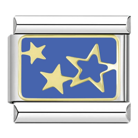3 Stars - Cacilia Sauer - Italian Charm Bracelet - custom jewelry - vintage jewelry - charms and pendants