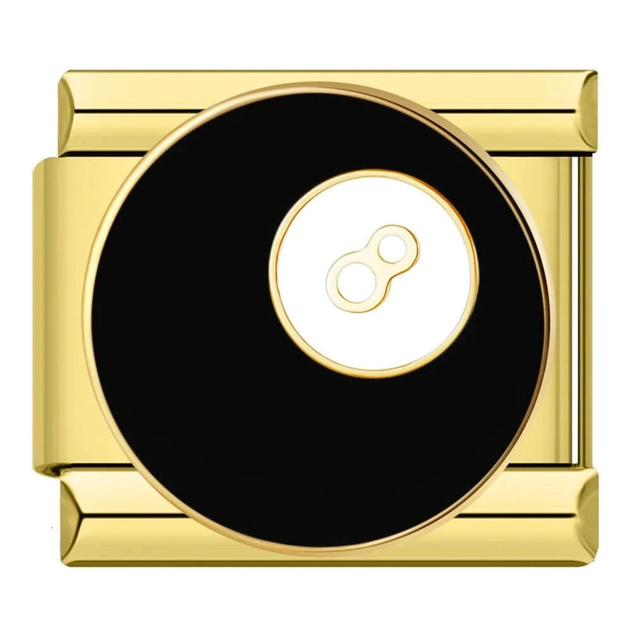 Big 8 Ball Italian charm link — 9mm stainless steel module
