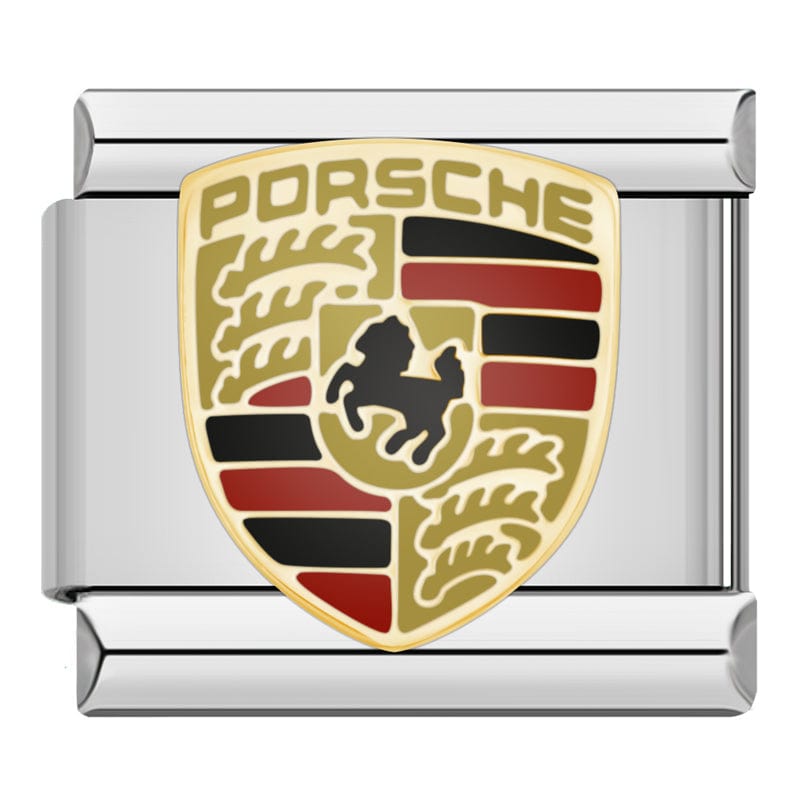 Porsche Italian charm link, 9mm stainless steel module