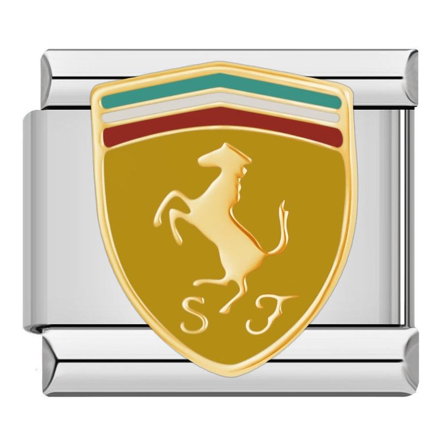 Ferrari Italian charm link, 9mm stainless steel module