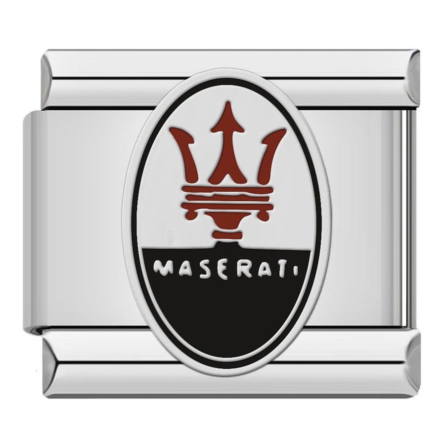 Maserati Italian charm link, 9mm stainless steel module