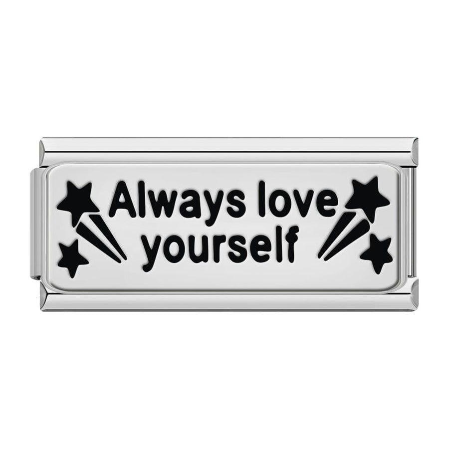 Always love yourself Italian charm link, 9mm stainless steel module