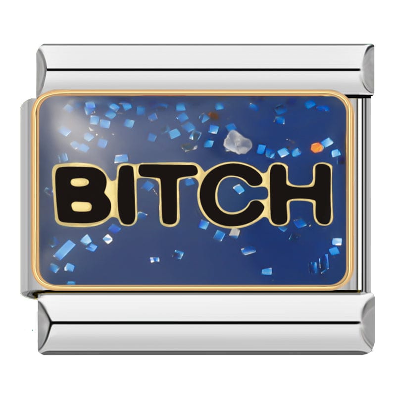 B*tch Italian charm link, 9mm stainless steel module