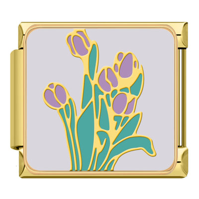 Purple Tulips on White
