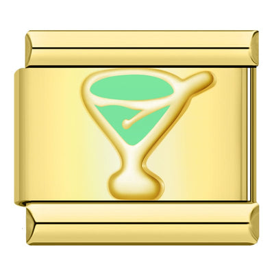 Green Cocktail Glass