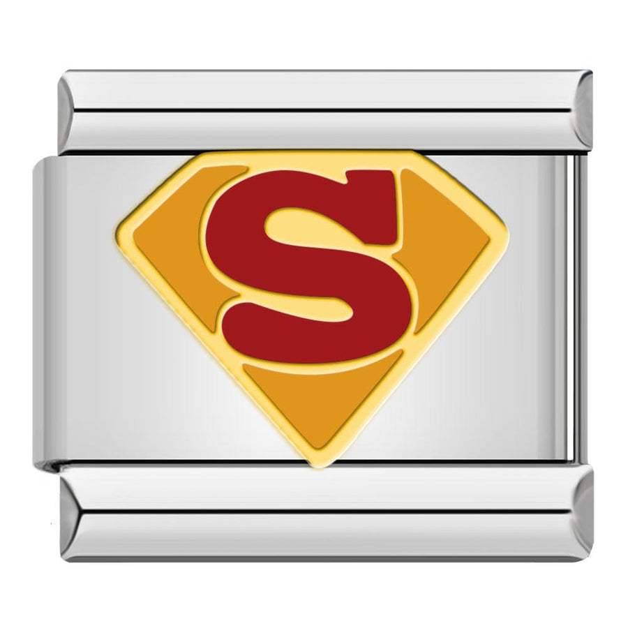 Superman Italian charm link, 9mm stainless steel module