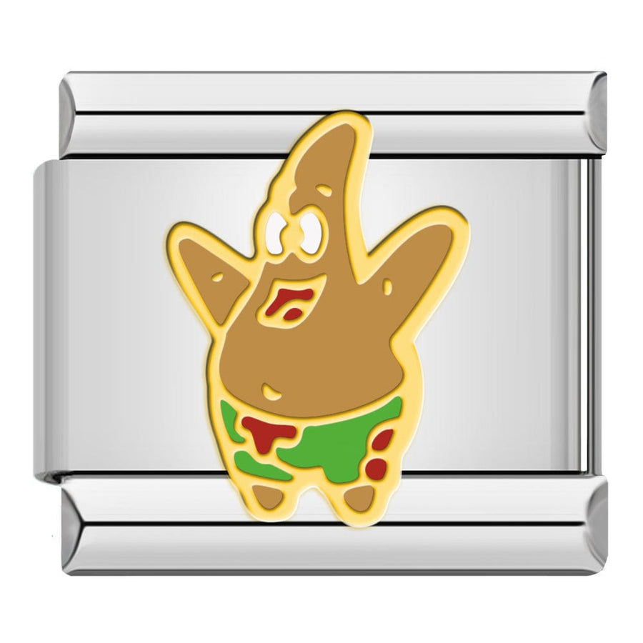 Patrick Star Italian charm link, 9mm stainless steel module