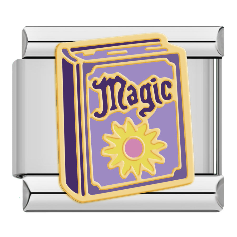 Magic Book Italian charm link, 9mm stainless steel module