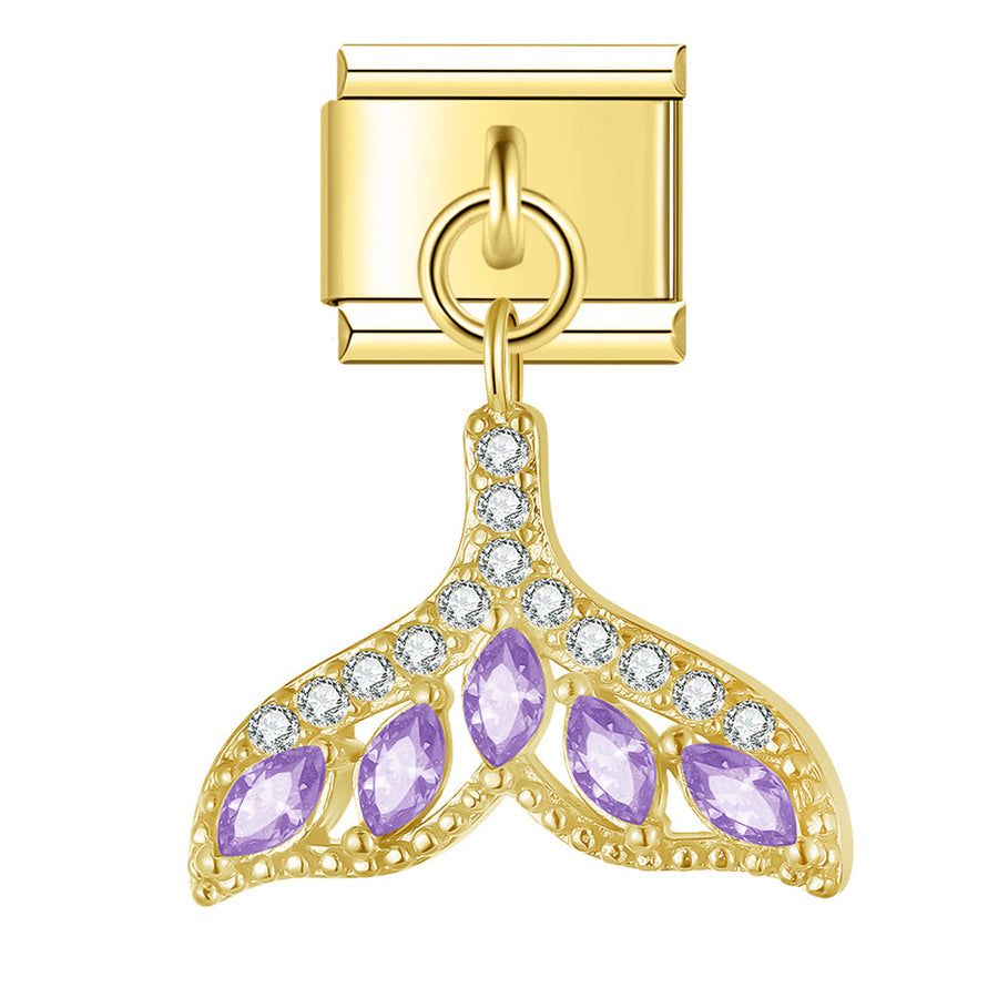Gem Drop Italian charm link, 9mm stainless steel module