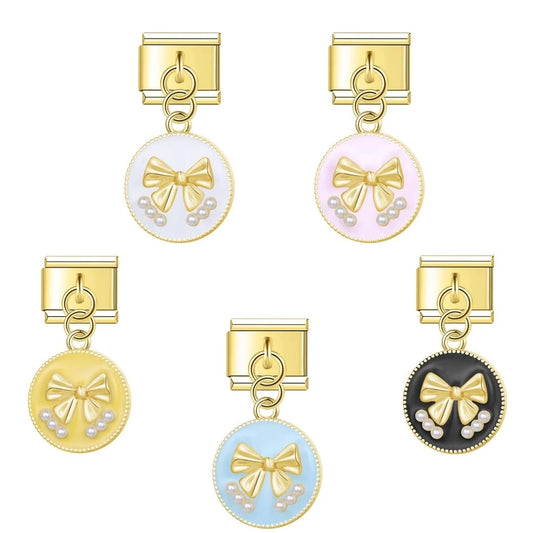 Bow & Pearl Vintage Coin Charms