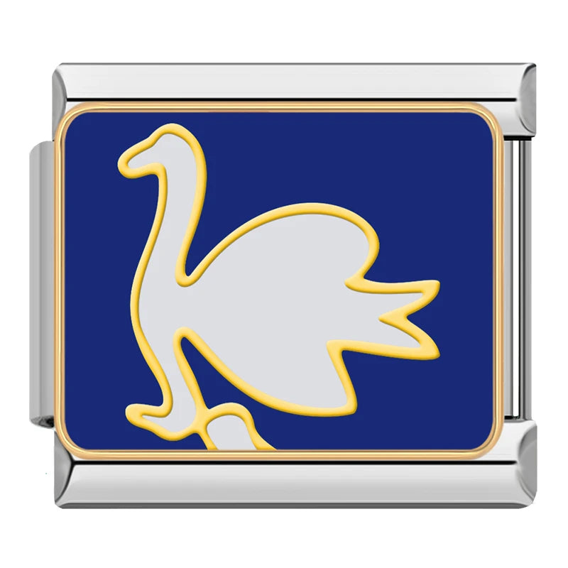 White Swan on Blue