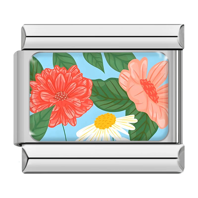 Red and Peach Flowers