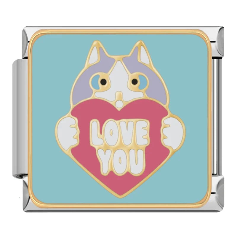 Cat Holding Love You Heart
