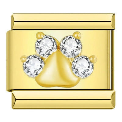 Crystal Paw Print in Gold