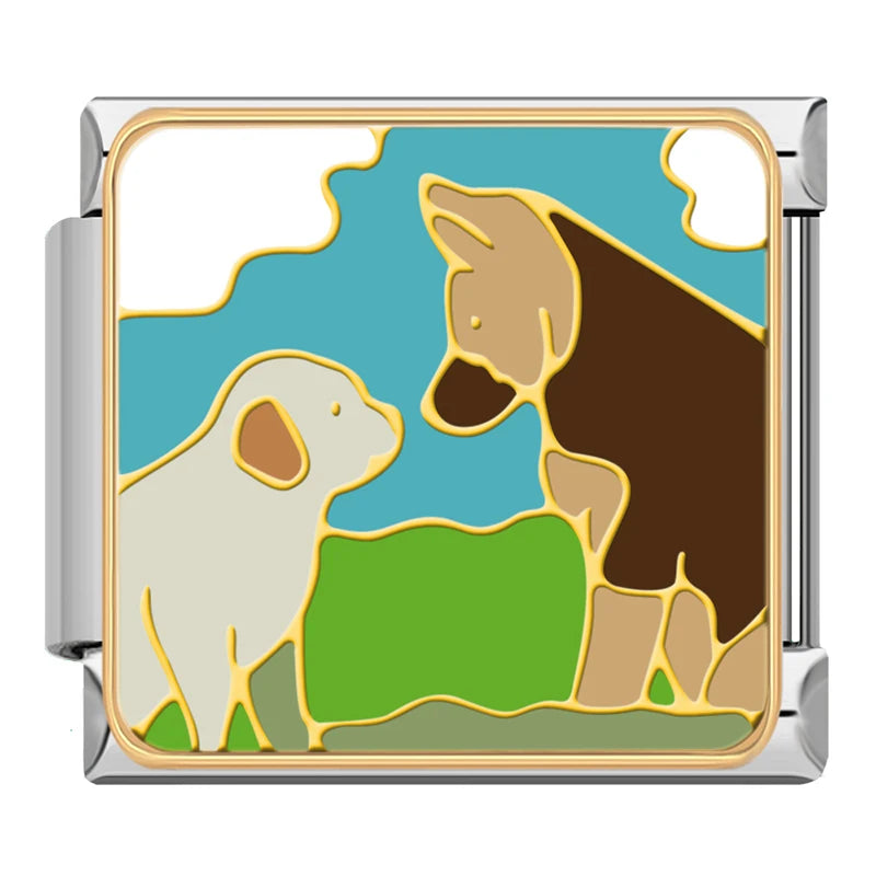 Two Dogs in Meadow
