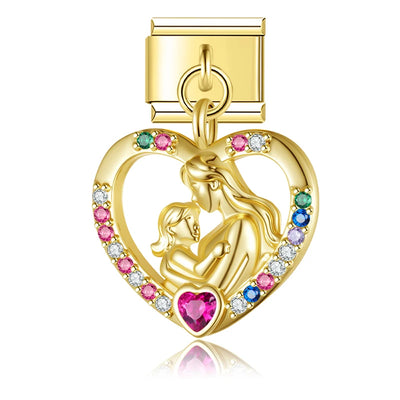 Mother and Child Crystal Heart