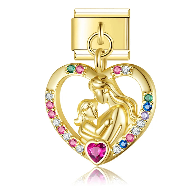 Mother and Child Crystal Heart