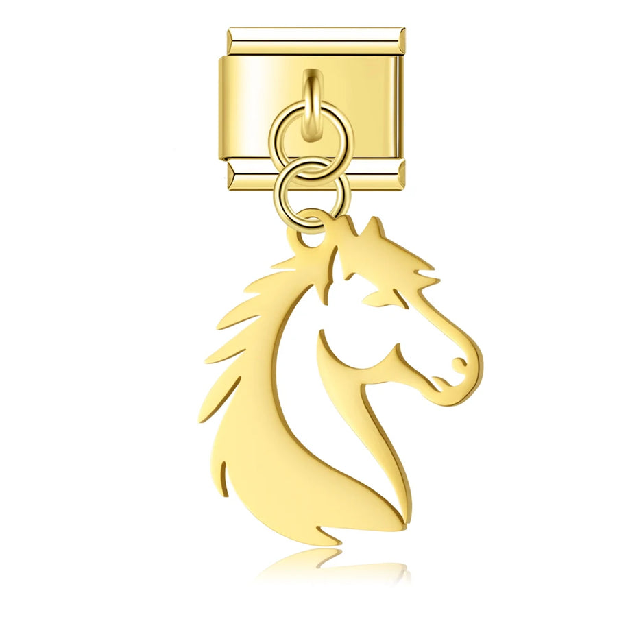 Horse Head Silhouette in Gold