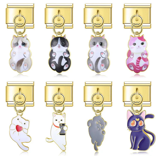 Gold Hanging Cats