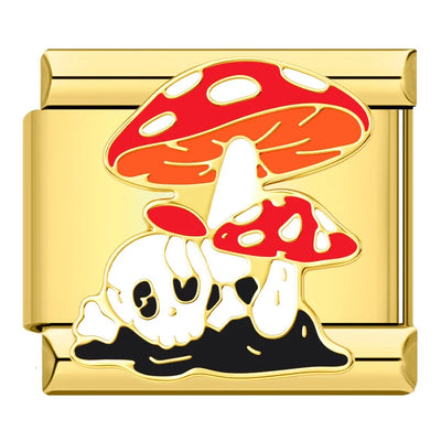 Skull and Mushrooms