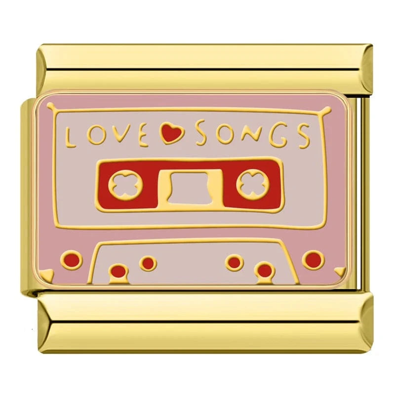 Love Songs Italian charm link, 9mm stainless steel module