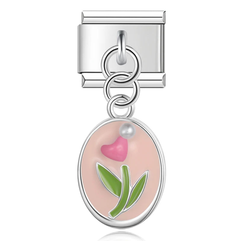 Pink Tulip in Silver