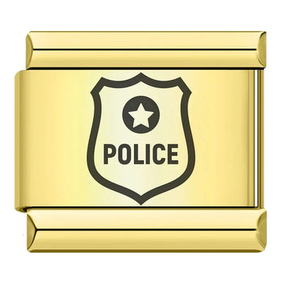 Police Badge on Gold