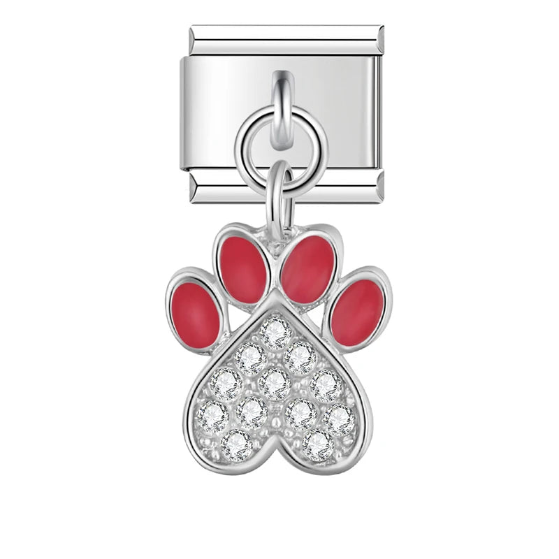 Red Crystal Paw Print